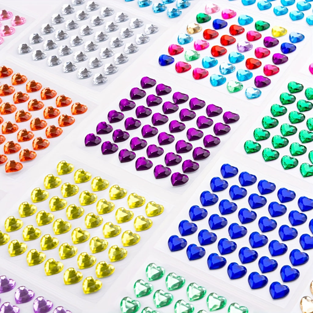 10mm Love Diamond Makeup 3D Sticker Self-adhesive Nail Art Phone Crystal