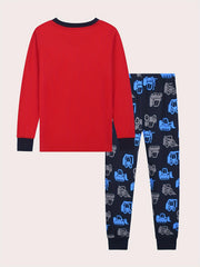 Toddler 2pcs Kid's Pajamas MONSTER TRUCKS Print Long Sleeve Top & Pants Set