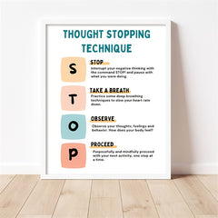 Mindfulness Therapy Office Decor for Calming Down - Mental Health Coping Skills