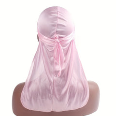 1pc Unisex Satin Durag Bandanas Turban Hat Silk Durag Biker Headwear