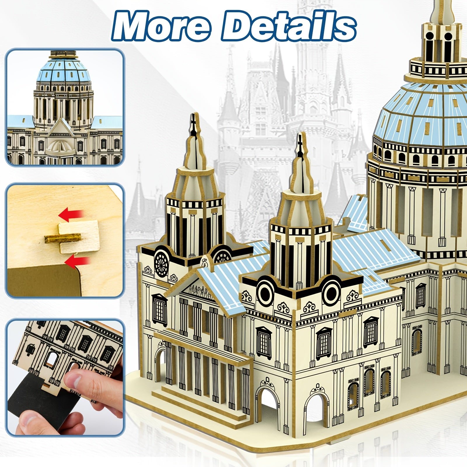 St Paul's Cathedral 3D Wooden Puzzle Historical Gothic Church Architecture