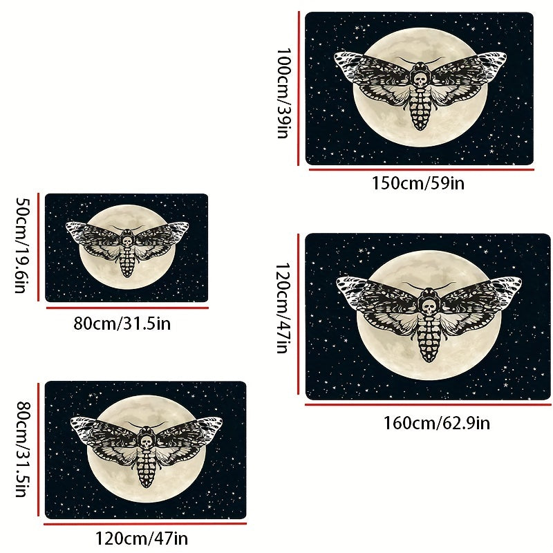 Gothic Skull Moon Star Rug for Living Room Halloween Decor