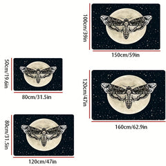 Gothic Skull Moon Star Rug for Living Room Halloween Decor