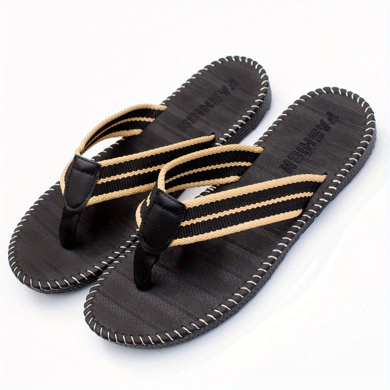 Men's Thong Sandals Woven Fabric Flip flops Non Slip Shoes