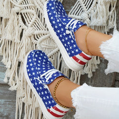 Casual Star Spangled Canvas Shoes Lightweight Low Top Shoes
