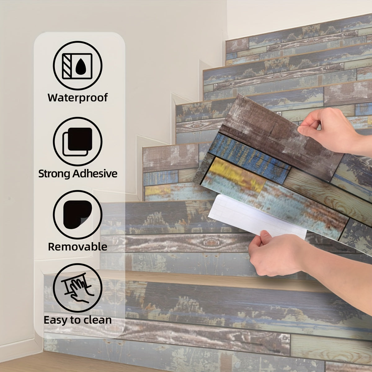 Thickened Wood Grain Wallpaper Stickers