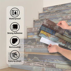 Thickened Wood Grain Wallpaper Stickers