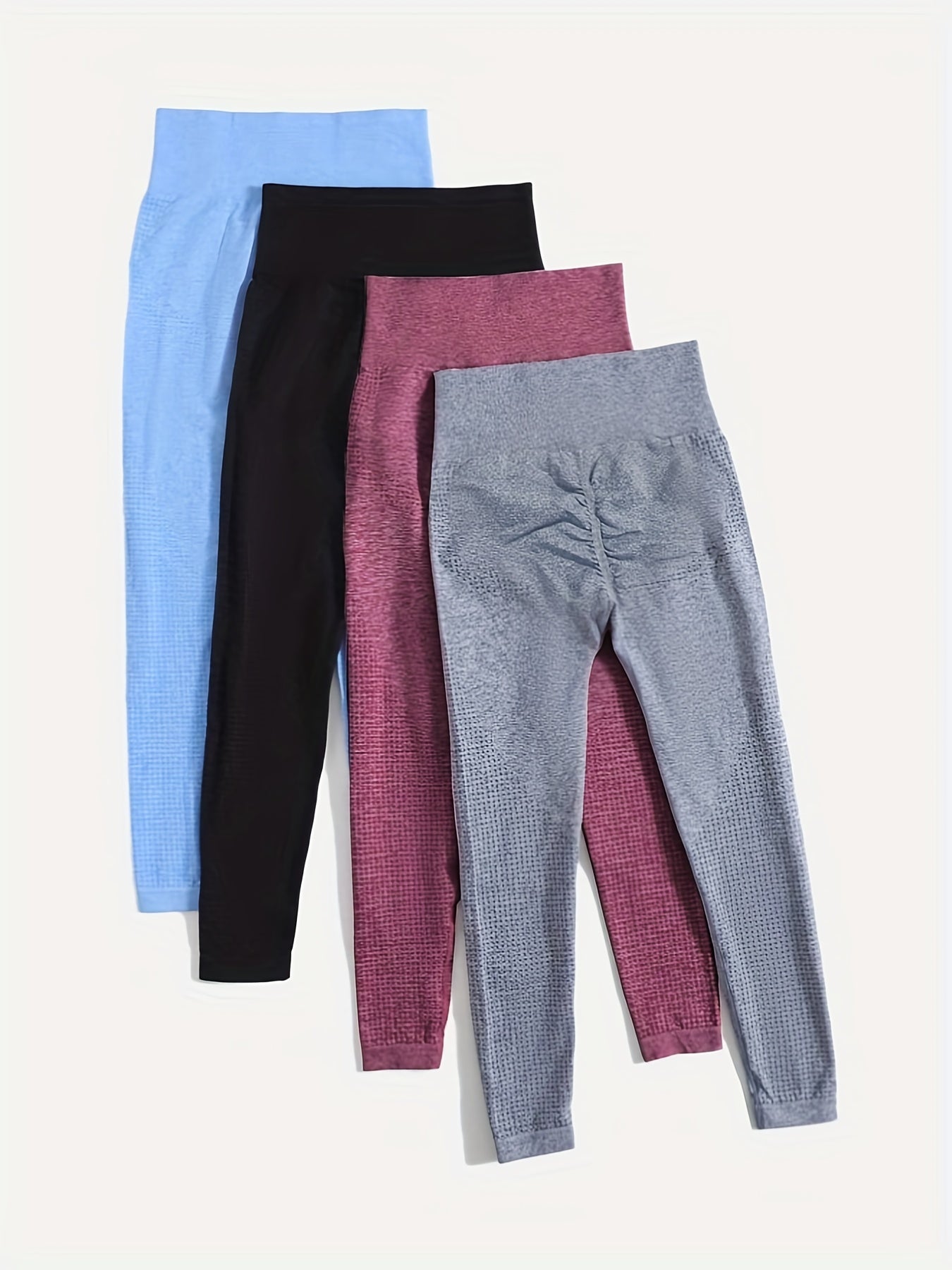 4pcs Seamless Multicolor Yoga Leggings High Stretch Fitness Tights