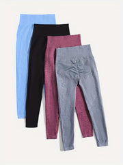4pcs Seamless Multicolor Yoga Leggings High Stretch Fitness Tights