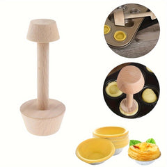 Wood Egg Tart Pusher Double Sided Tart Tamper Pastry Pusher