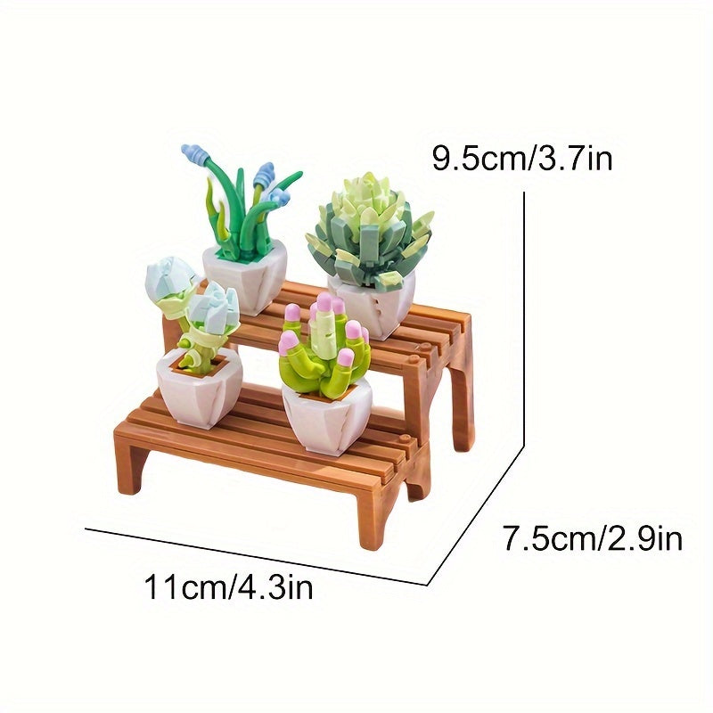 Eternal Flower Building Blocks Potted Succulent Mini DIY Model Toys