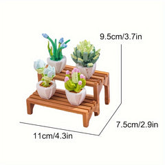 Eternal Flower Building Blocks Potted Succulent Mini DIY Model Toys