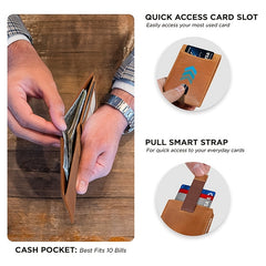 RFID Blocking Men's Credit Card Holder Leather Wallet For Men Money Clip
