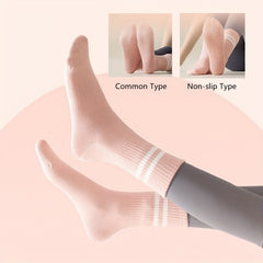 Professional Non slip Mid Tube Yoga Socks With Grips