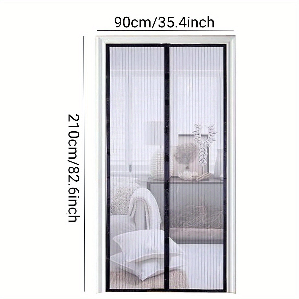 Magnetic Screen Door Self Sealing Hands-Free Mesh Partition 90x210cm