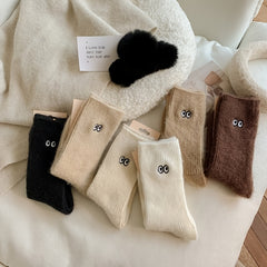 6 Pairs Cartoon Pattern Warm & Fuzzy Socks for Women