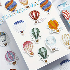 46pcs Hot Air Balloons Box Stickers DIY Hand Account Decoration Scrapbooking