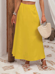 High Waist Flared Maxi Skirt Women's Clothing