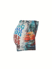 Letter Print Skinny Shorts Casual Shorts