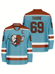 Men's Dog Print Ice Hockey Jersey 69
