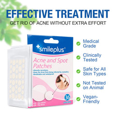 36 Ultra Thin Hydrogel Acne Patches 2 Sizes Waterproof Breathab