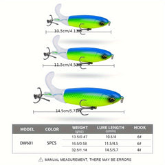 PROBEROS 5Pcs Lure Bait 10 4in 14 5 7in 360 Rotating Hard