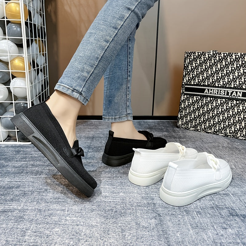 Platform Chain Slip-On Loafers Solid Round Toe Shoes