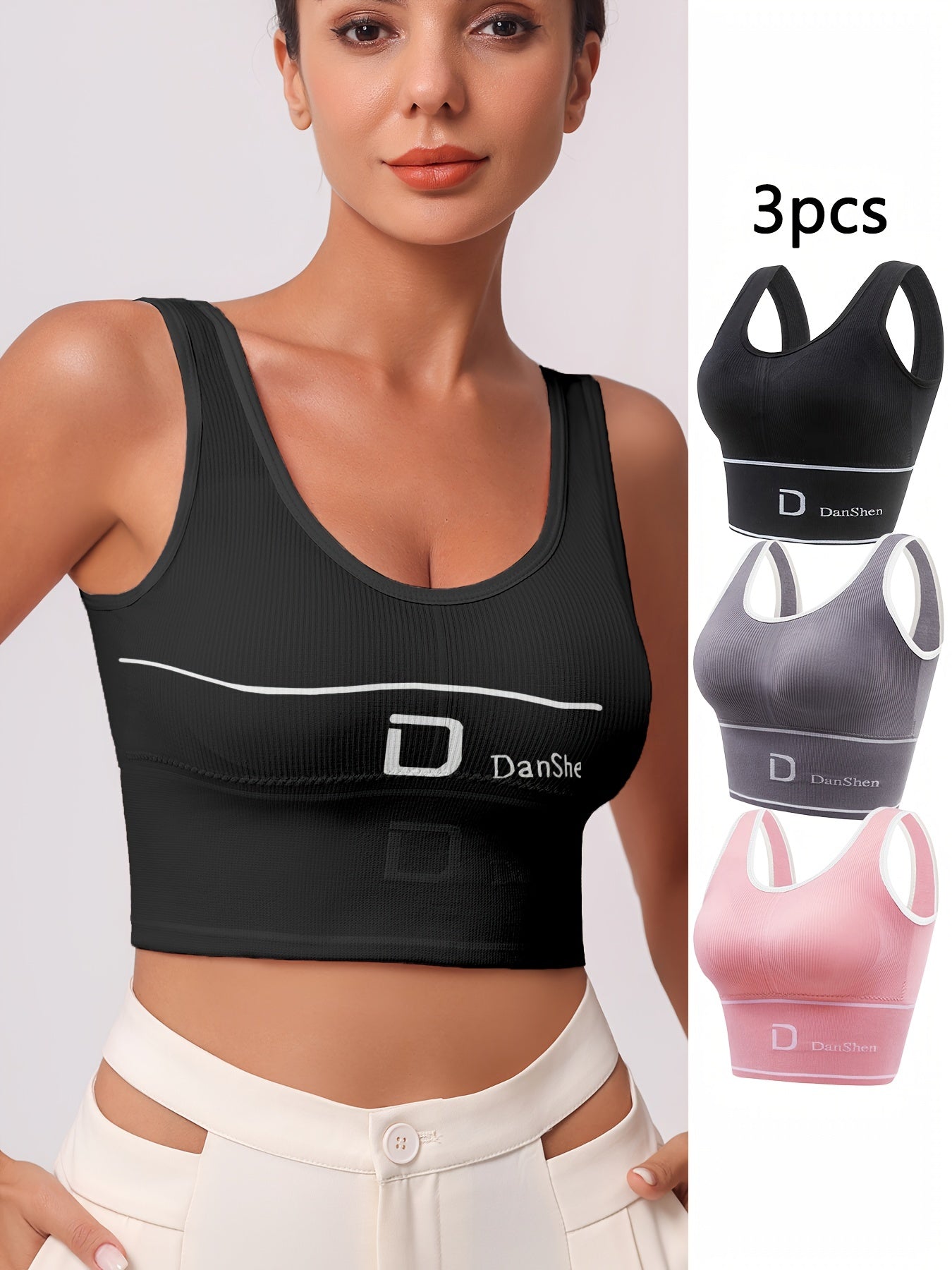 Wirefree Yoga Bra Full Coverage Sports Bra