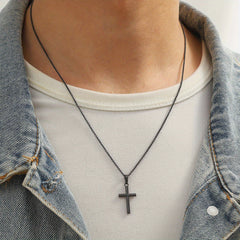 European/American Style Men's Cross Pendant Necklace - Initial Gift Decoration