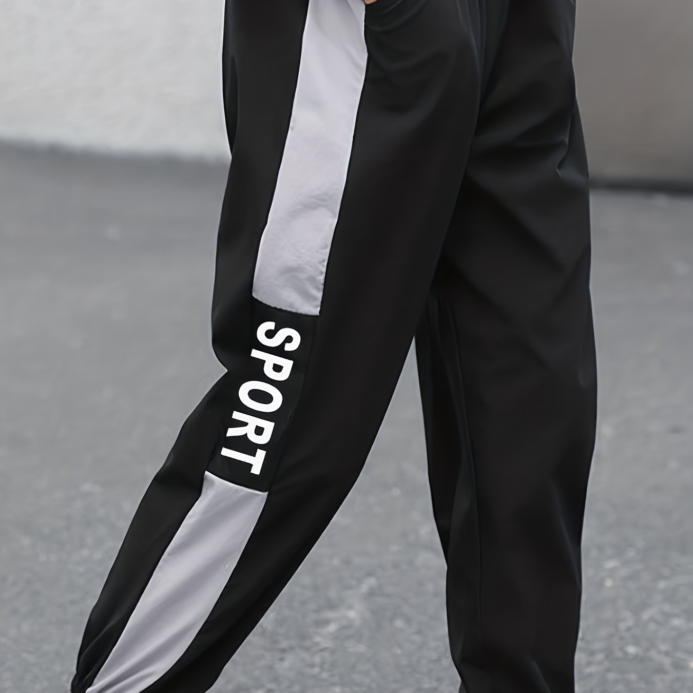 Stipe And SPORT Letter Print Boys Jogger Sweatpants