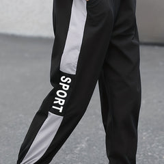 Stipe And SPORT Letter Print Boys Jogger Sweatpants