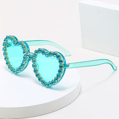Y2K Heart Sunglasses Rhinestone Candy Glasses UV400