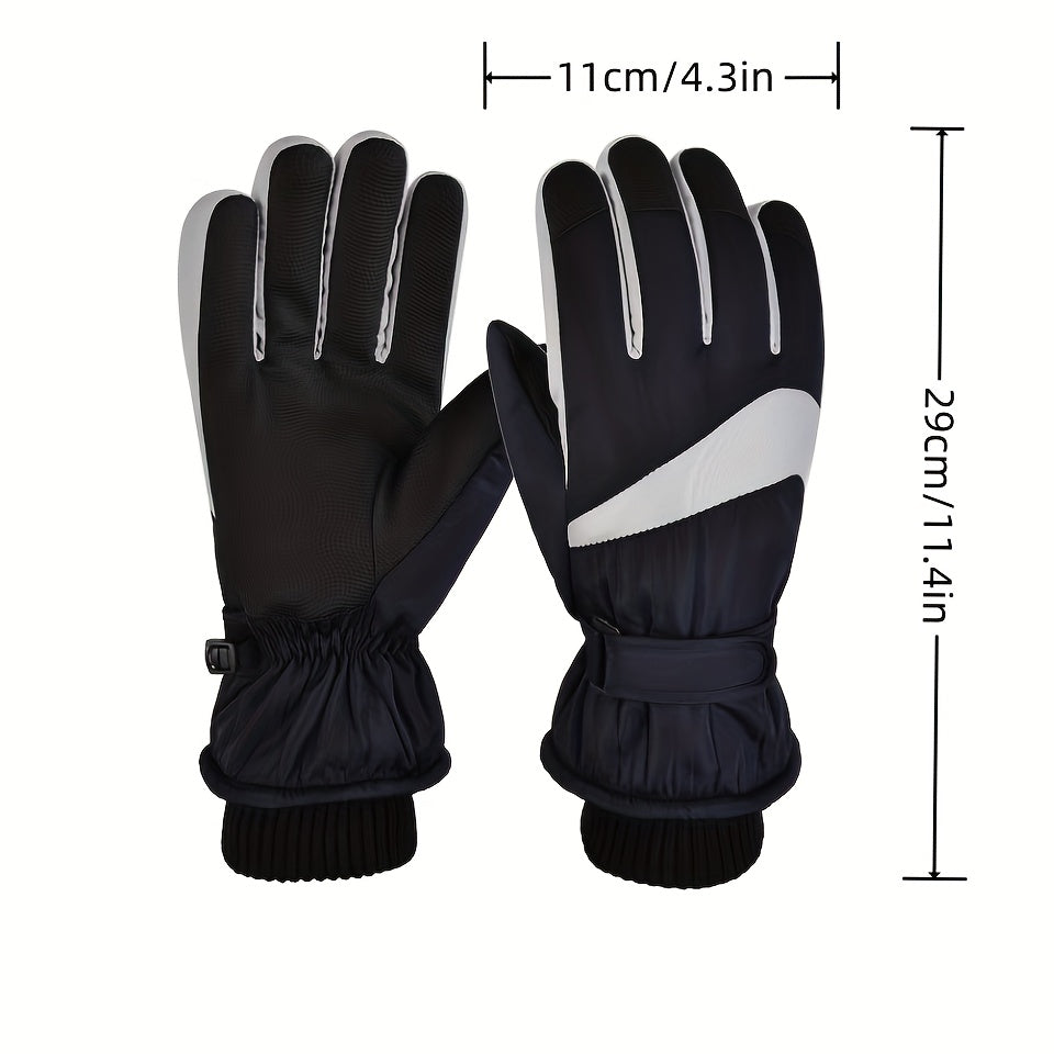 Velvet Thickened Waterproof Ski Gloves - Winter Warm Touch Screen Gloves