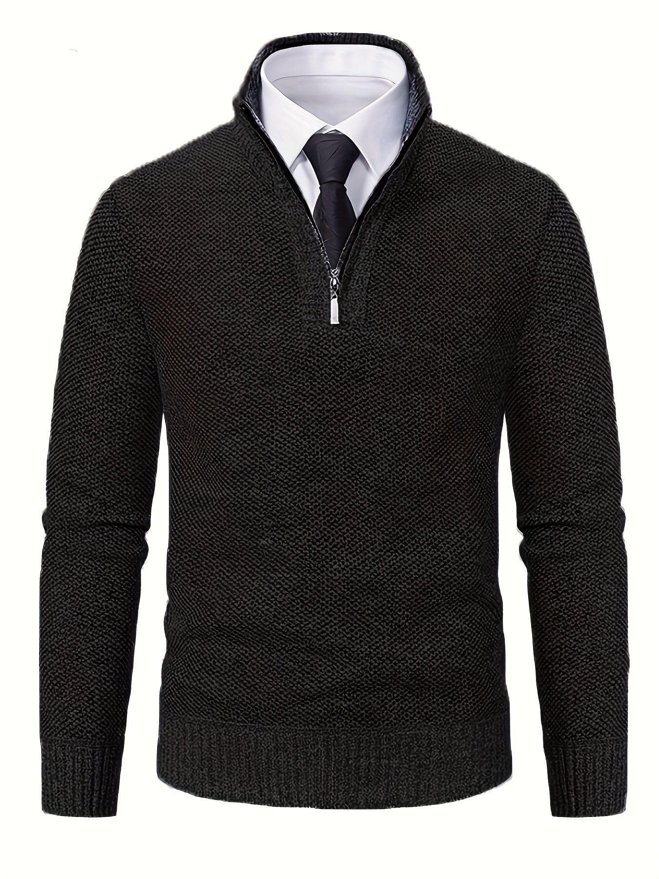 Men's High Neck Fleece Pullover Sweater