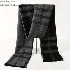Men's Plaid Pattern Winter Scarf Gift