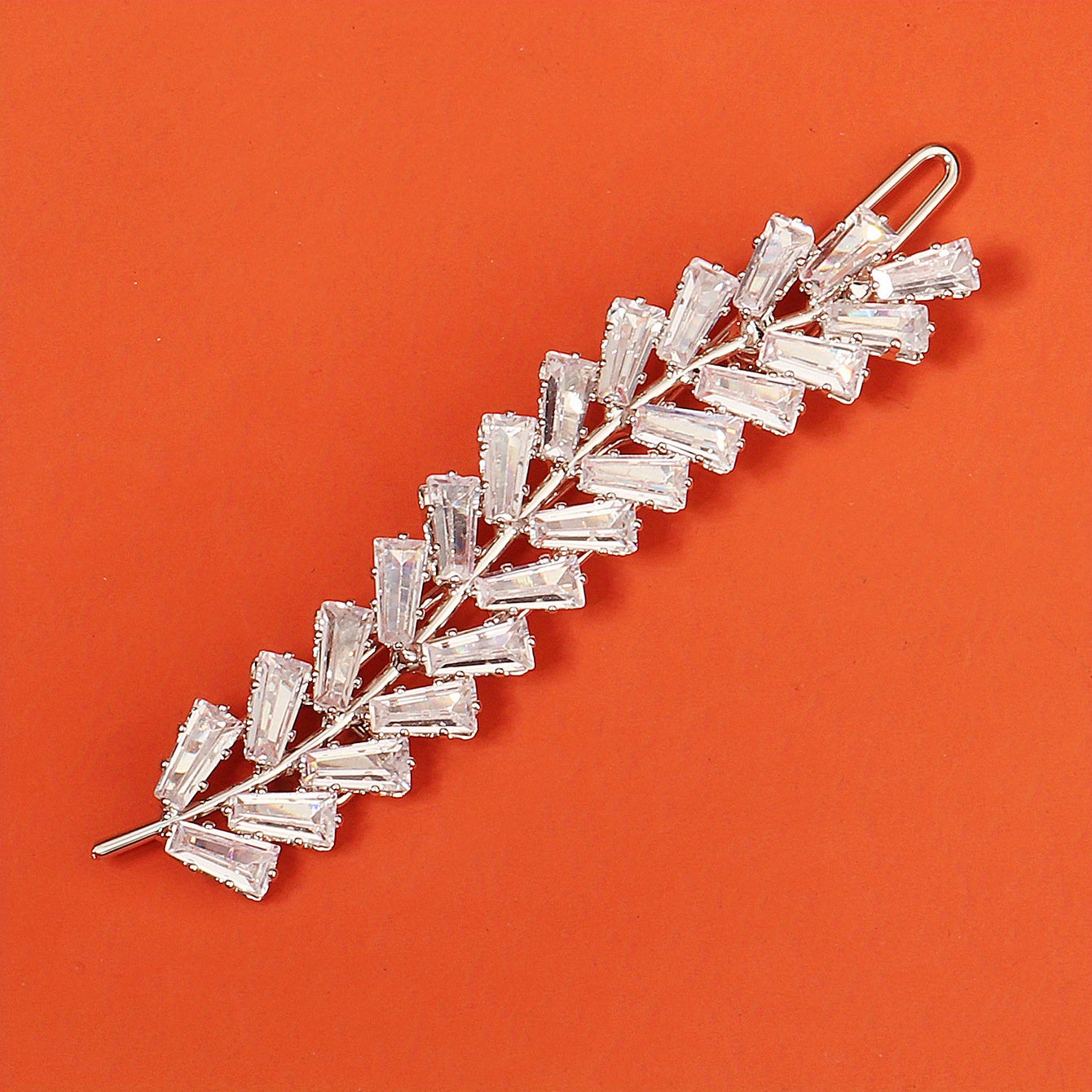Leaf Shape Hair Clip Metal Side Clip Head Jewelry for Women Girls