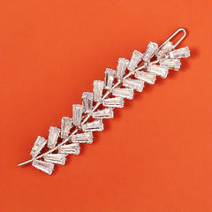 Leaf Shape Hair Clip Metal Side Clip Head Jewelry for Women Girls