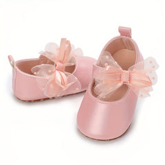 Bowknot High Heel Shoes For Baby Girls Lightweight Non Slip Soft Bottom Dress