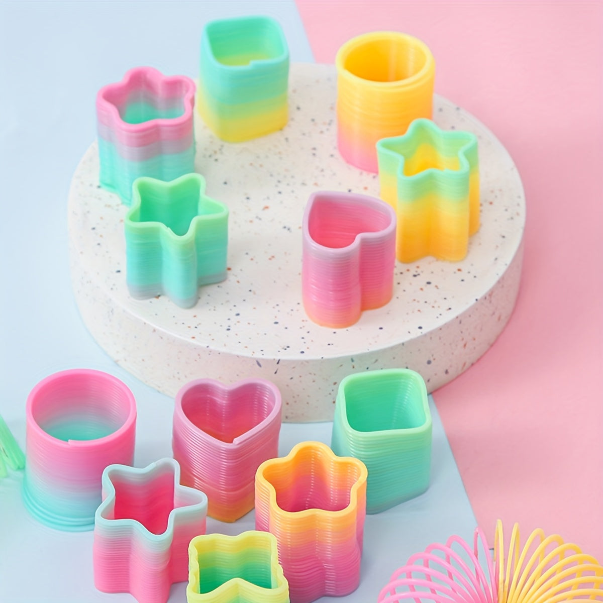 48pcs Rainbow Rings Party Favor Halloween Christmas Birthday