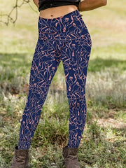Printed High Rise Plus Size Leggings with Medium Stretch