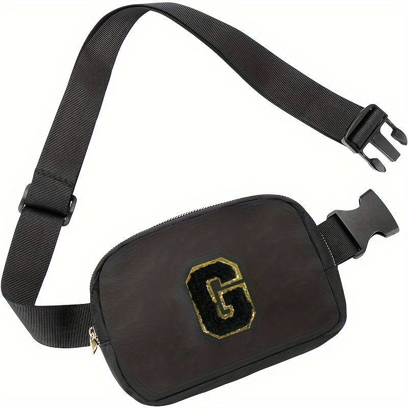 Letter Decor Waist Bag Pouch Adjustable Strap Fanny Pack For Women Sports