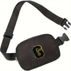 Letter Decor Waist Bag Pouch Adjustable Strap Fanny Pack For Women Sports