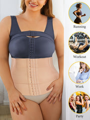 Sports Shapewear Women's Plus Hook & Eye Belly Wrap Tummy Control