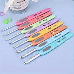 8pcs Colorful Crochet Set Non-slip Sweater Needle Set for Beginners