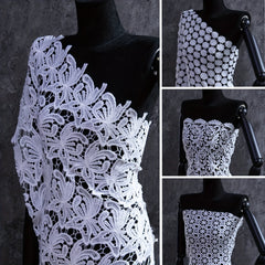 Hollow Flower Fabric Cheongsam Wedding Dress Veil DIY Fabric