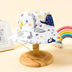 Boys Casual Dinosaur Print Bucket Hat Sun Protection