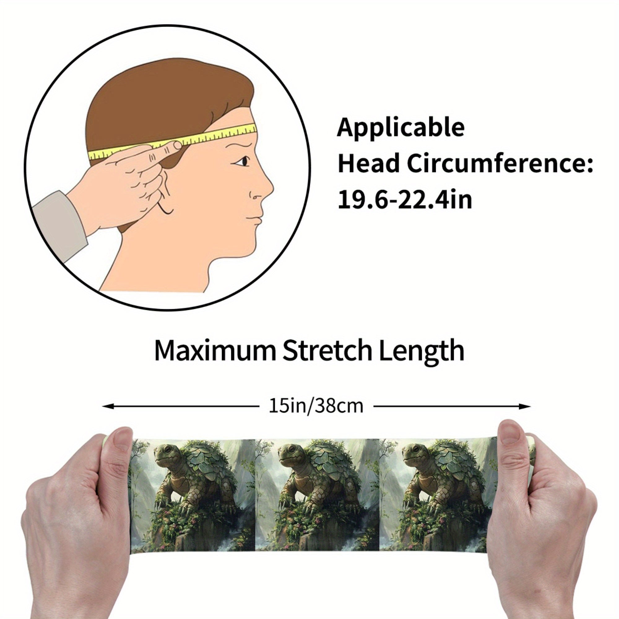 Turtle Sports Headband Sweat Wicking Breathable Polyester Nature Print