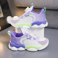 Boy's Chunky Shoes With Rotating Buckle Non Slip Sneakers For Kids