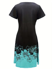 Floral Print V Neck Dress for Women