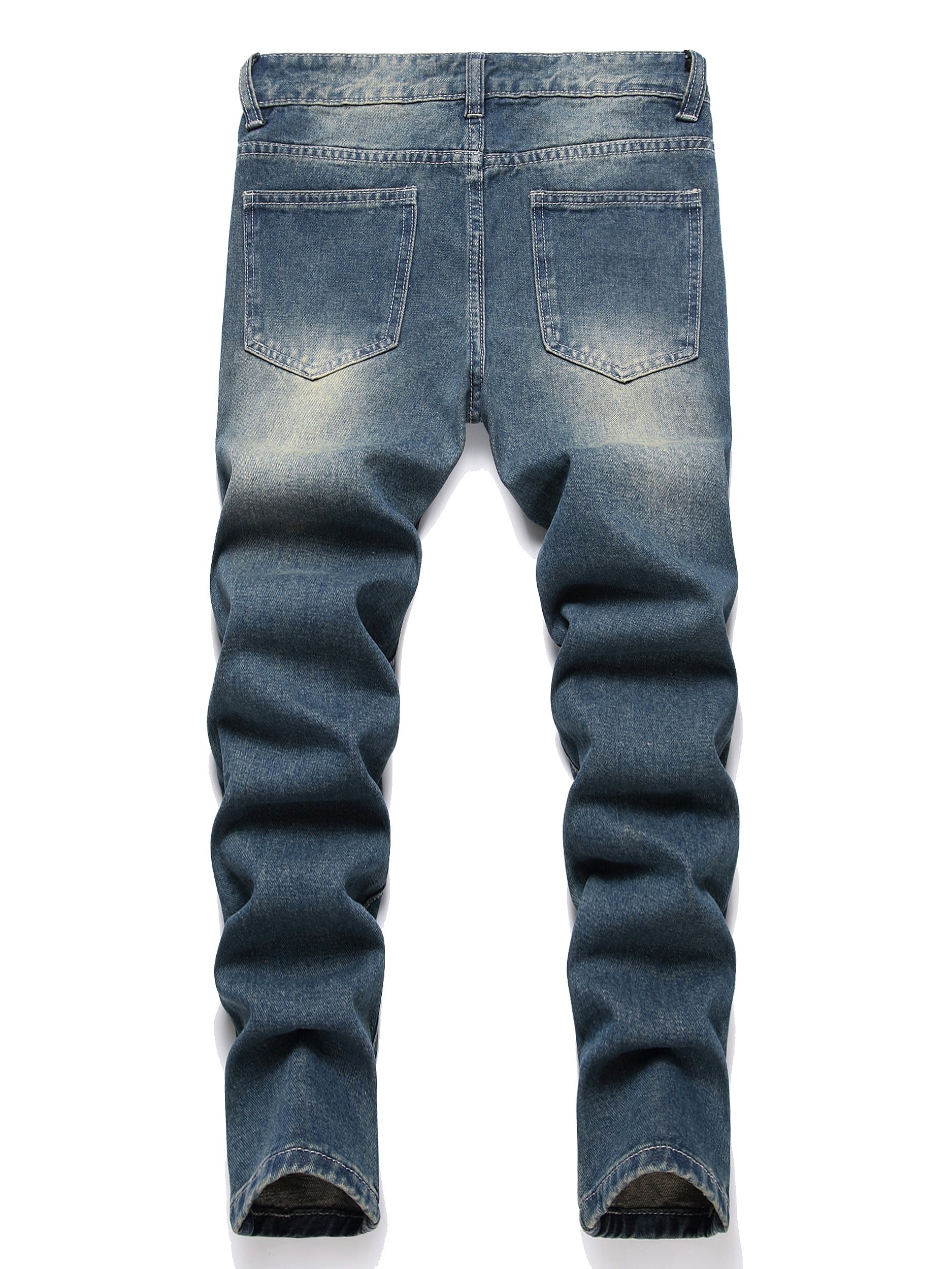 Boys Ripped Distressed Stretch Jeans Skinny Slim Fit Washed Denim Pants